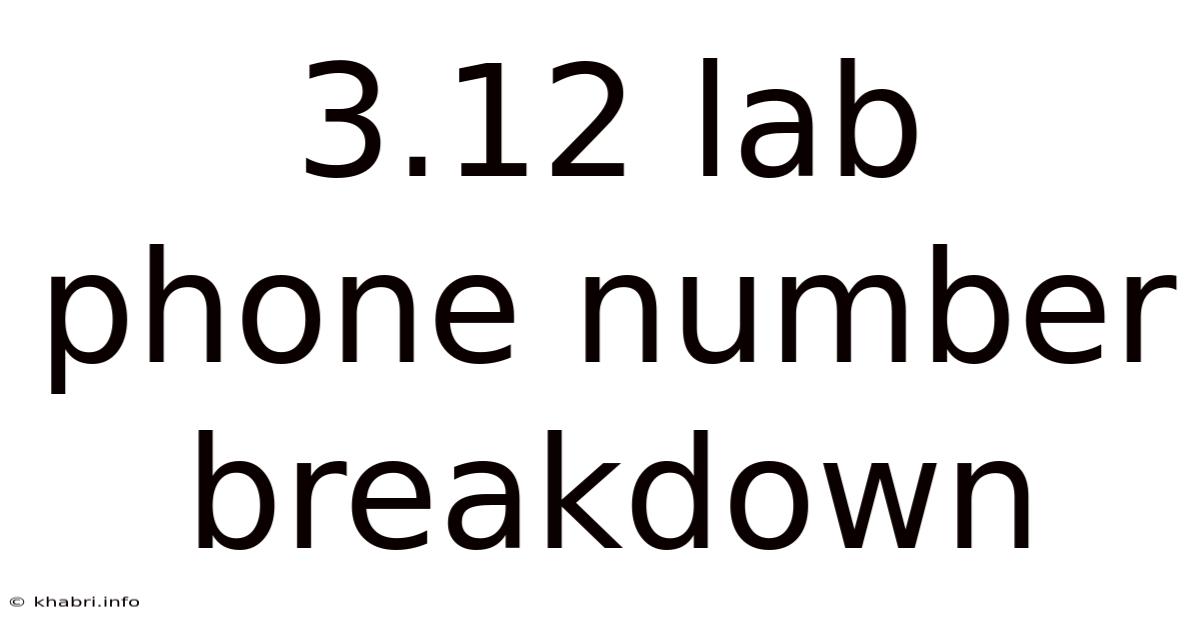 3.12 Lab Phone Number Breakdown