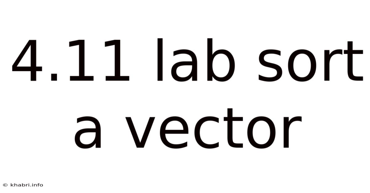 4.11 Lab Sort A Vector