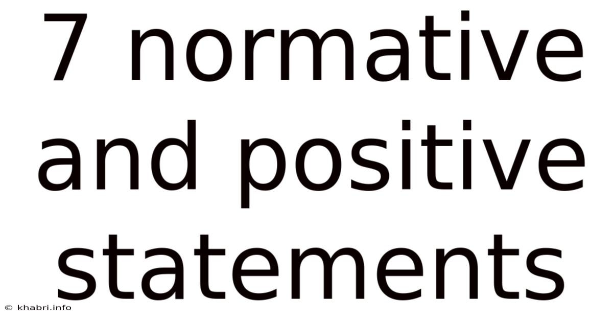 7 Normative And Positive Statements