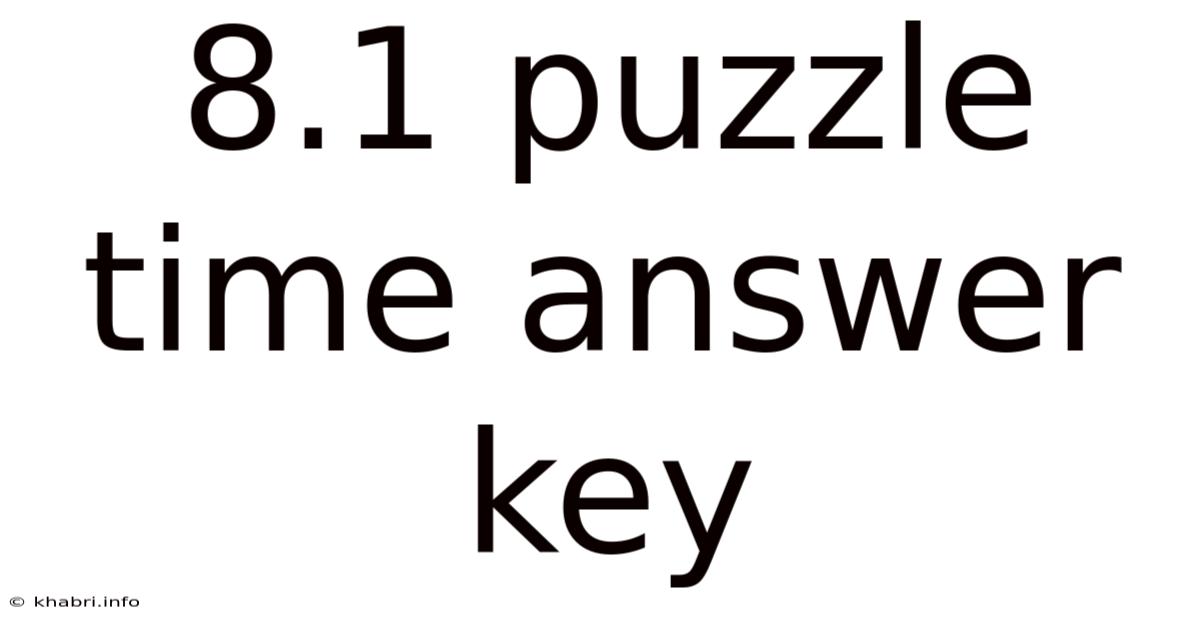 8.1 Puzzle Time Answer Key