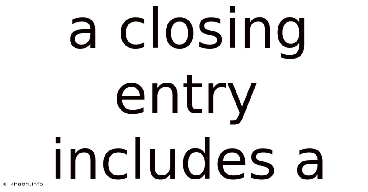 A Closing Entry Includes A