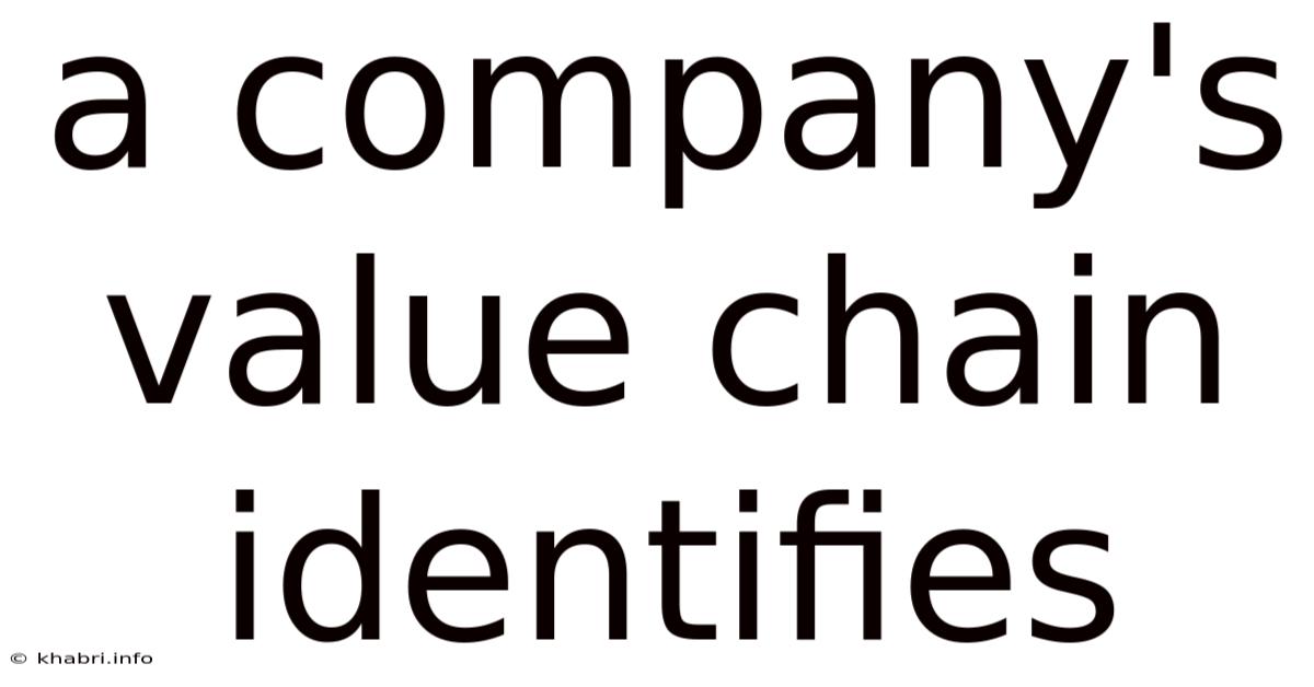 A Company's Value Chain Identifies