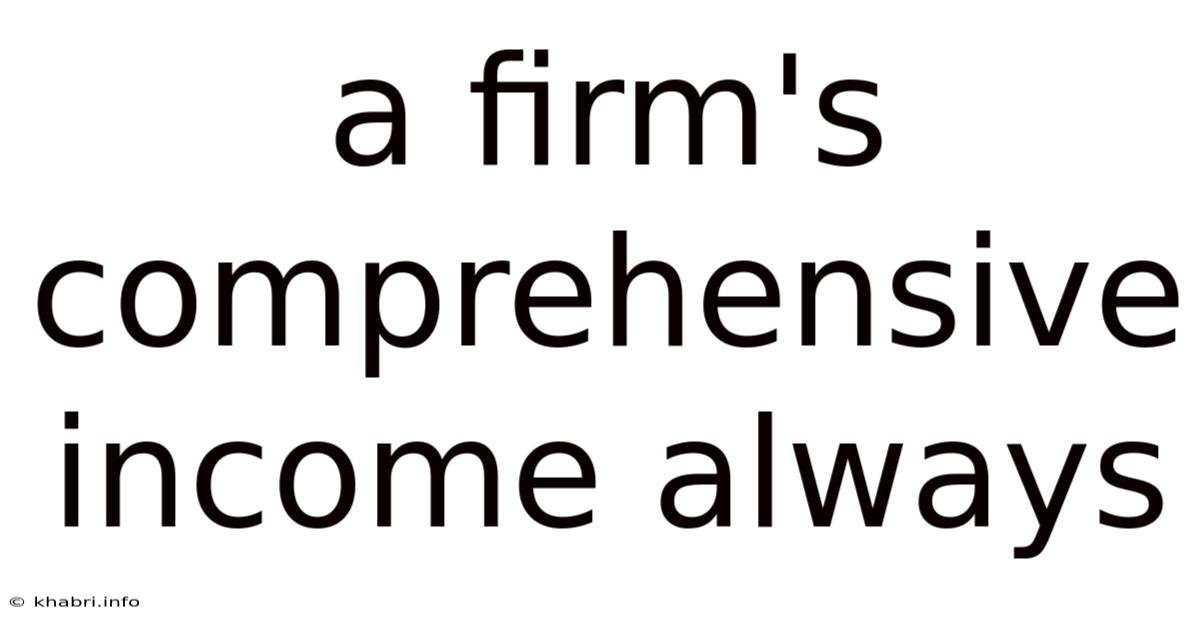 A Firm's Comprehensive Income Always