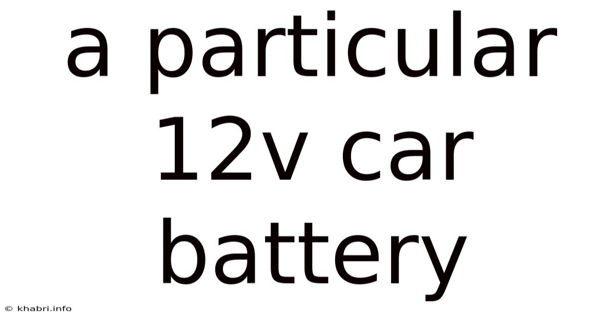 A Particular 12v Car Battery
