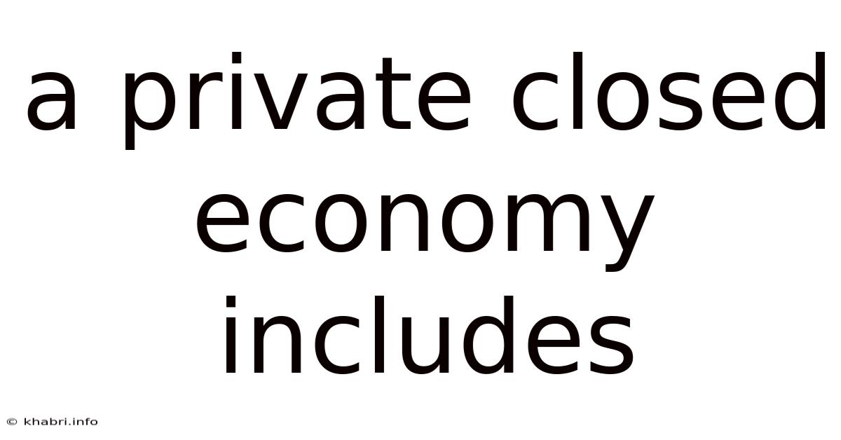 A Private Closed Economy Includes