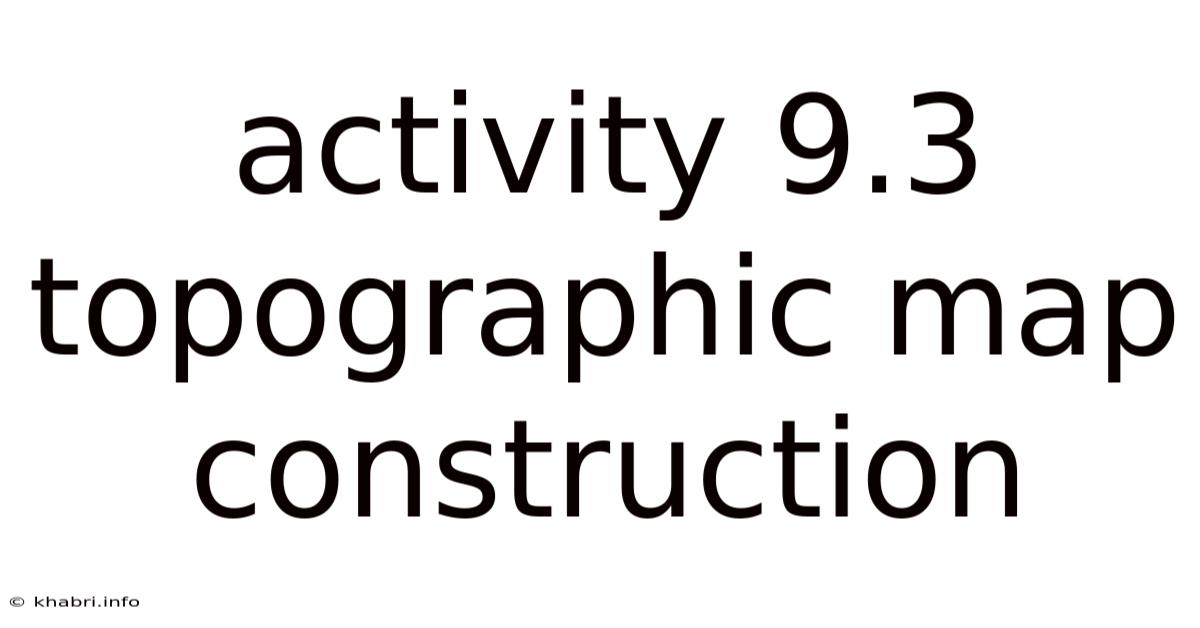 Activity 9.3 Topographic Map Construction