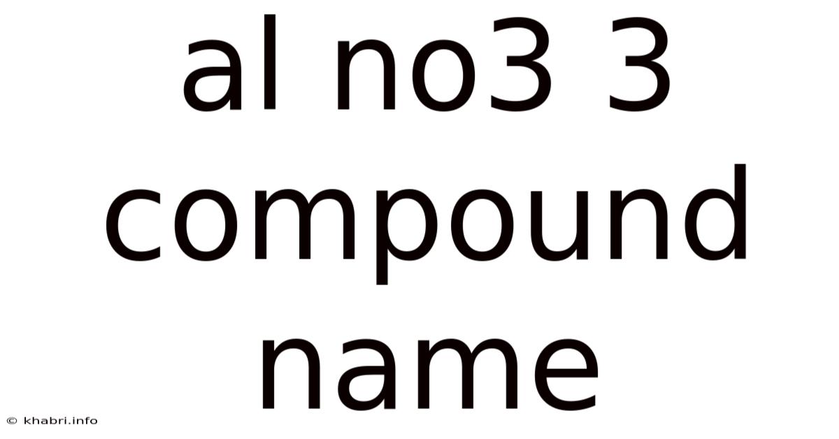 Al No3 3 Compound Name