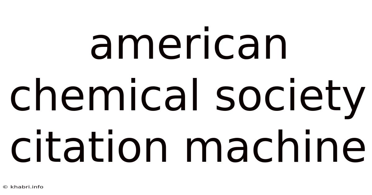 American Chemical Society Citation Machine