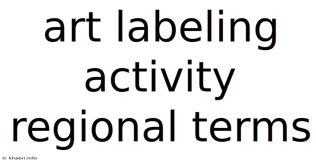 Art Labeling Activity Regional Terms