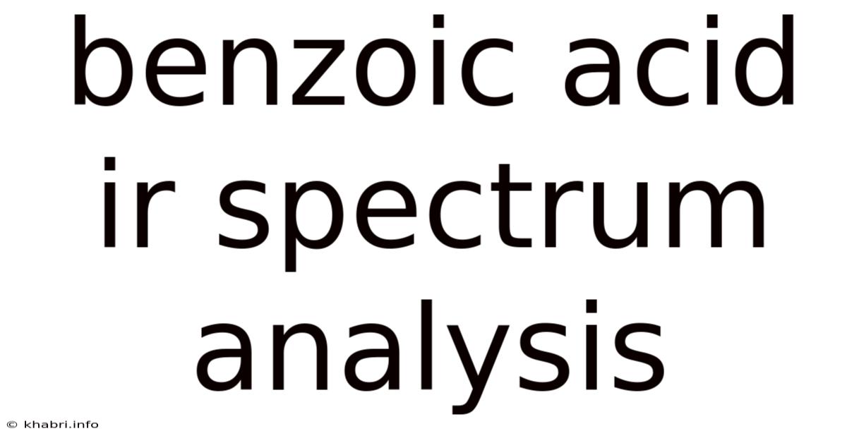 Benzoic Acid Ir Spectrum Analysis