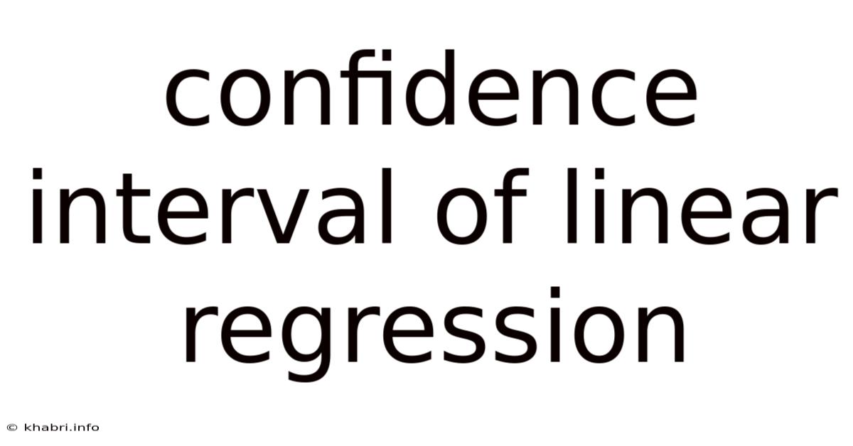 Confidence Interval Of Linear Regression