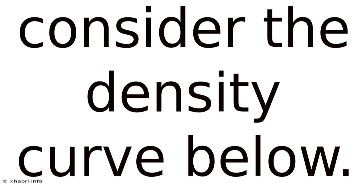 Consider The Density Curve Below.