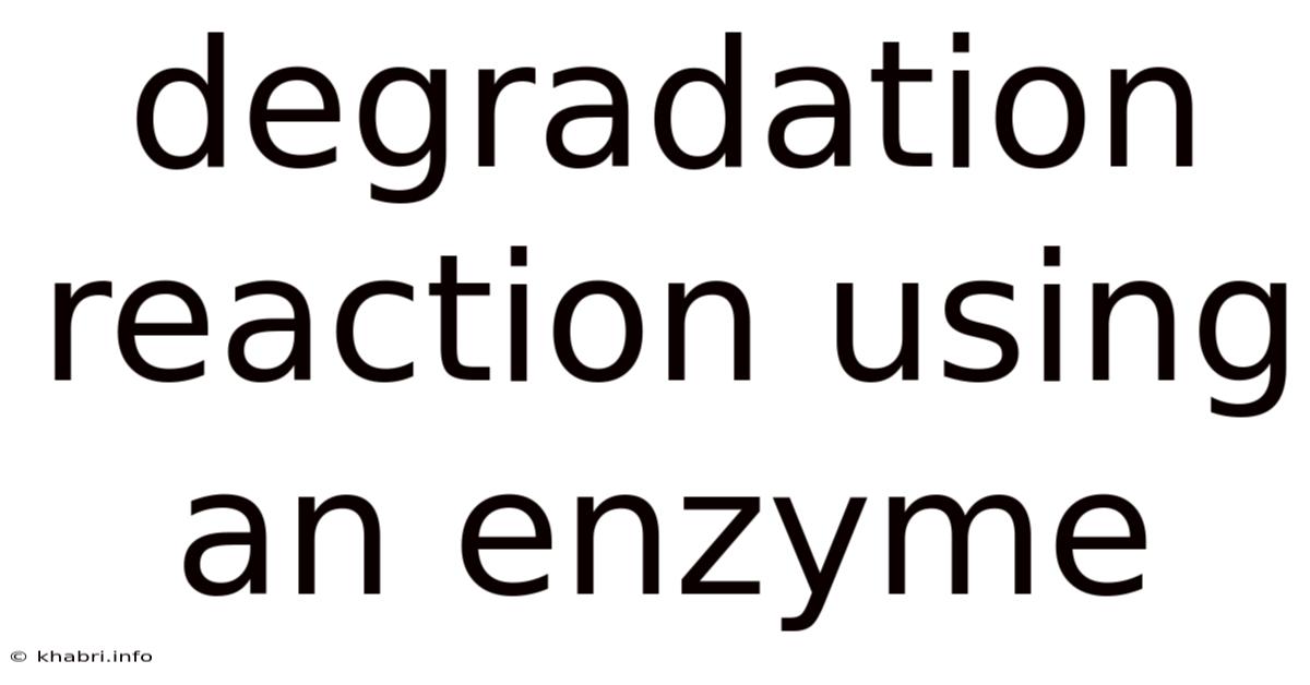 Degradation Reaction Using An Enzyme