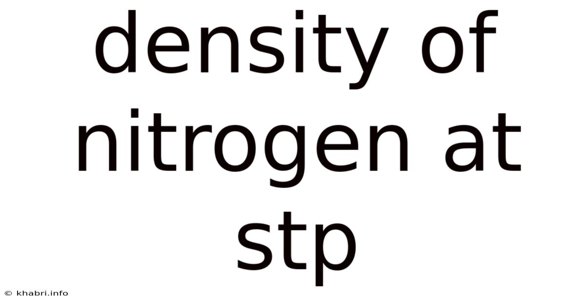 Density Of Nitrogen At Stp