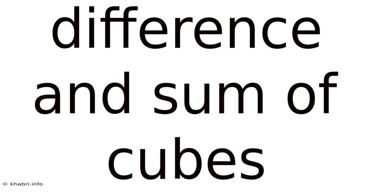 Difference And Sum Of Cubes
