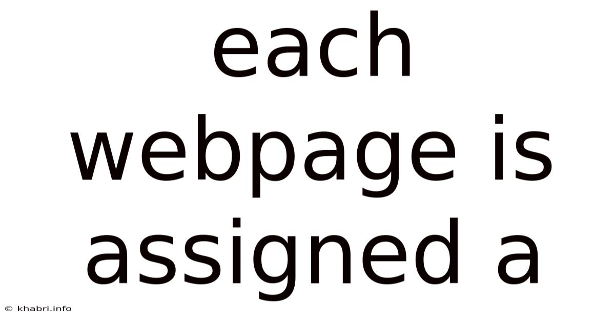 Each Webpage Is Assigned A