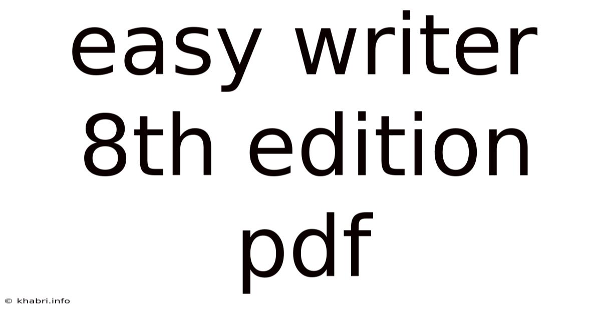 Easy Writer 8th Edition Pdf