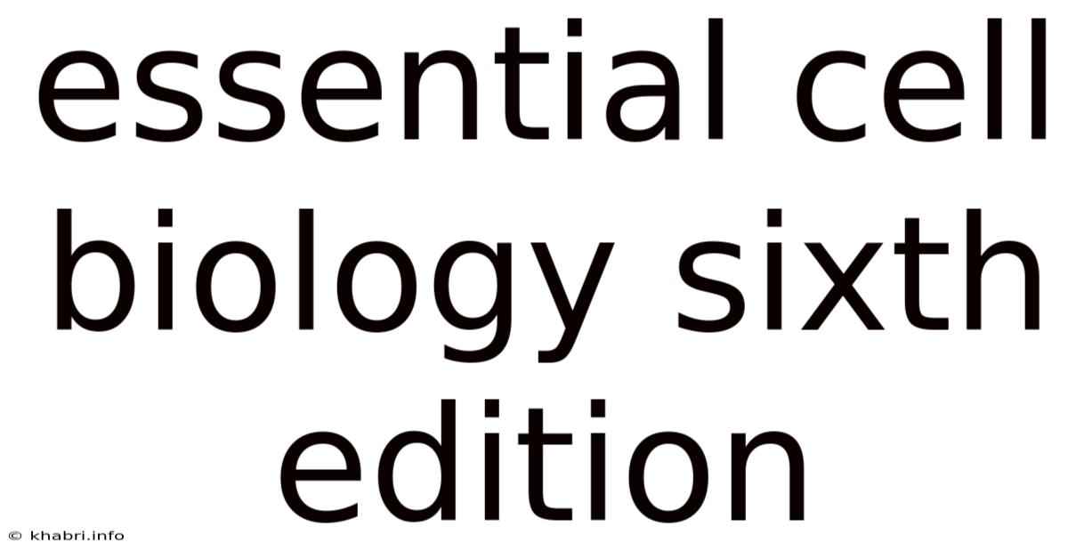 Essential Cell Biology Sixth Edition