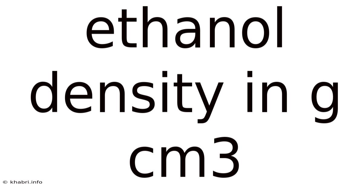 Ethanol Density In G Cm3