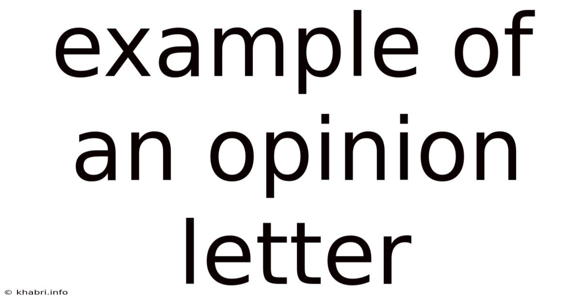 Example Of An Opinion Letter