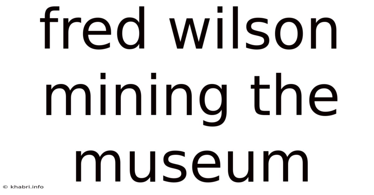 Fred Wilson Mining The Museum