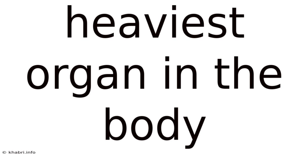 Heaviest Organ In The Body