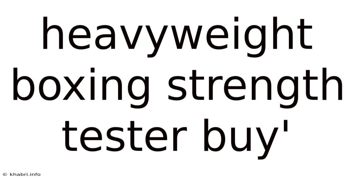 Heavyweight Boxing Strength Tester Buy'