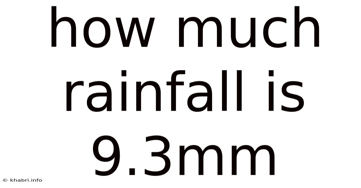 How Much Rainfall Is 9.3mm