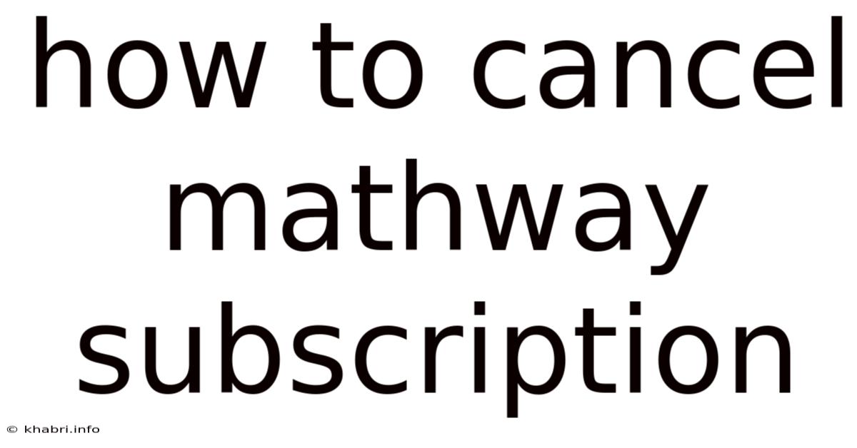 How To Cancel Mathway Subscription
