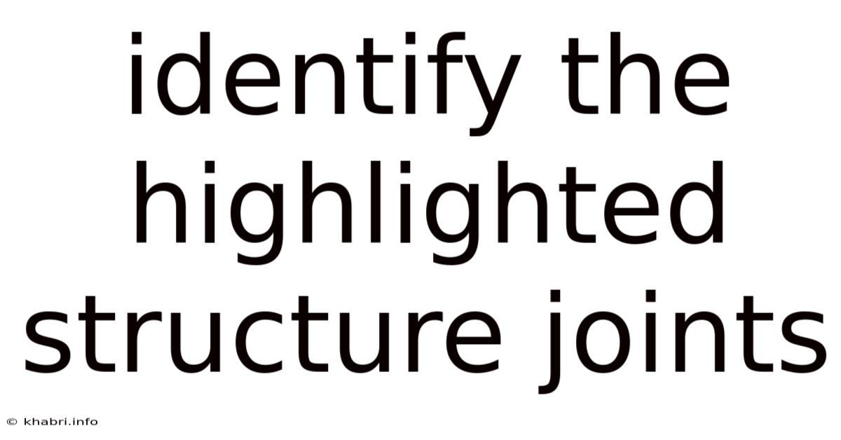 Identify The Highlighted Structure Joints