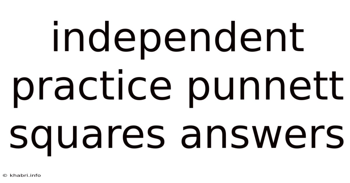 Independent Practice Punnett Squares Answers