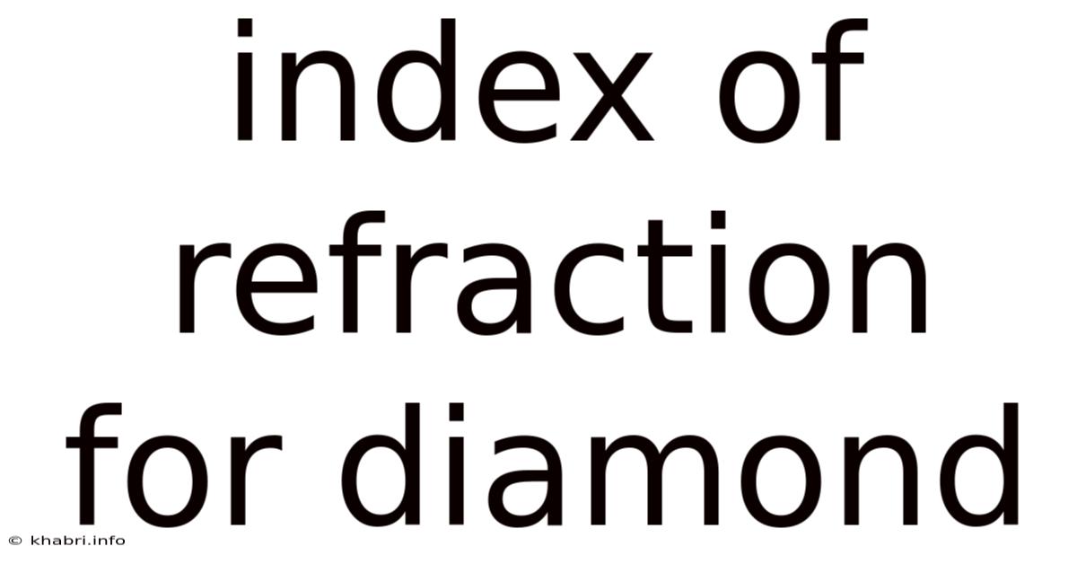 Index Of Refraction For Diamond