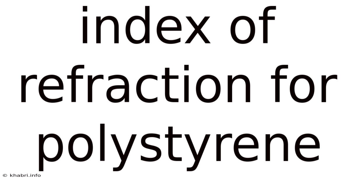 Index Of Refraction For Polystyrene