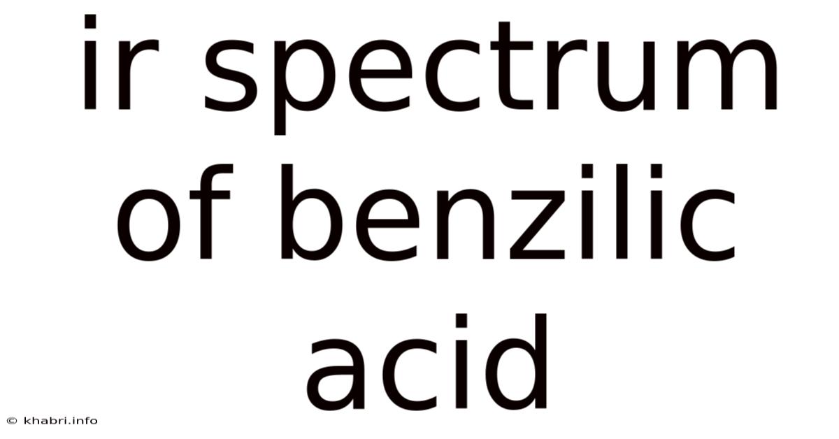 Ir Spectrum Of Benzilic Acid