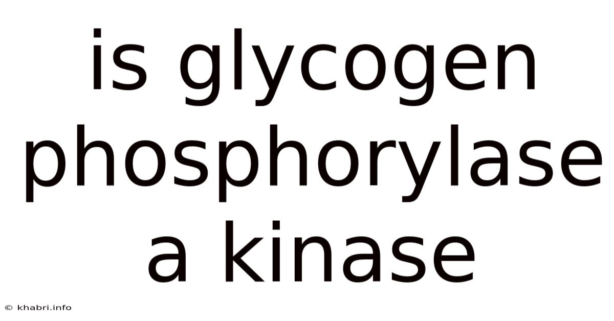 Is Glycogen Phosphorylase A Kinase