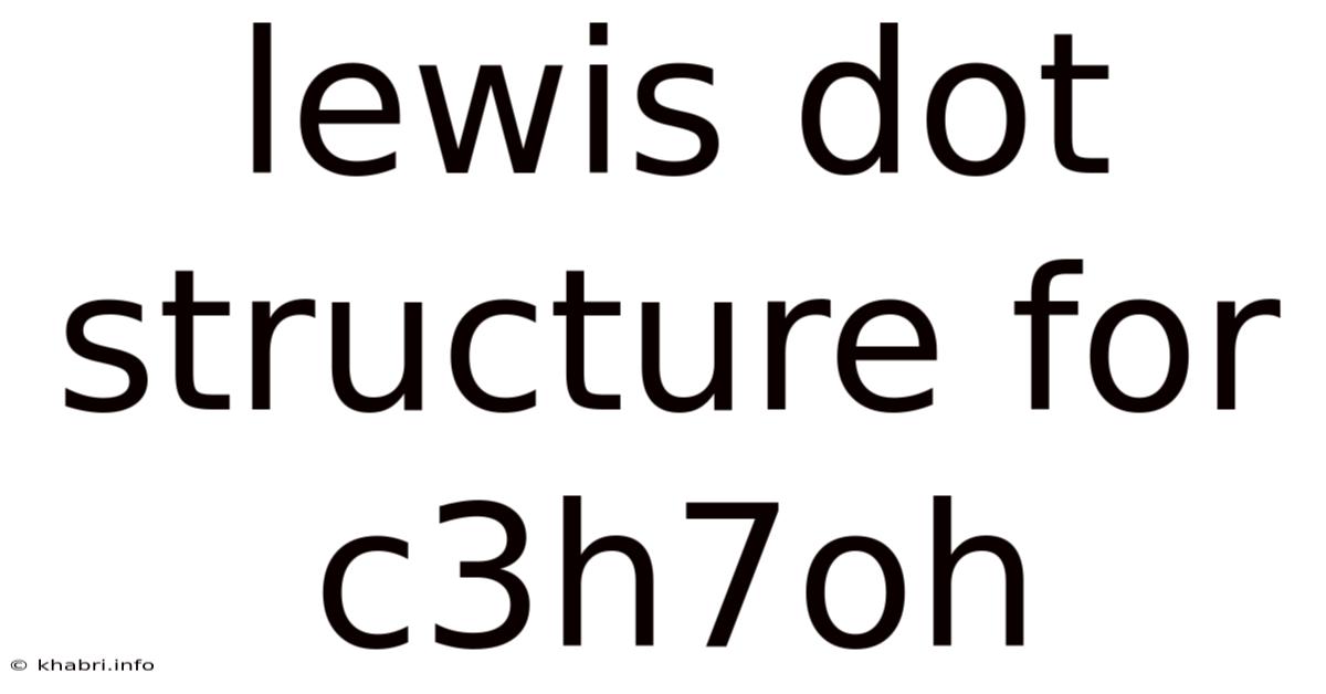 Lewis Dot Structure For C3h7oh