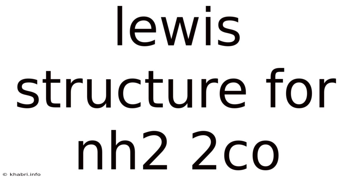 Lewis Structure For Nh2 2co