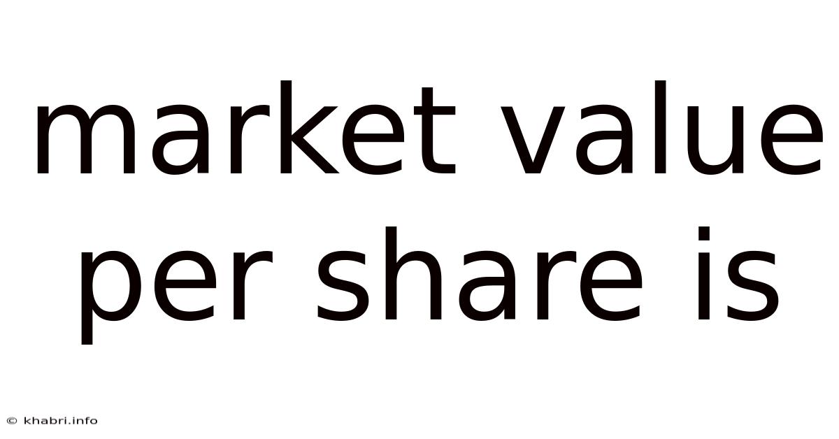 Market Value Per Share Is