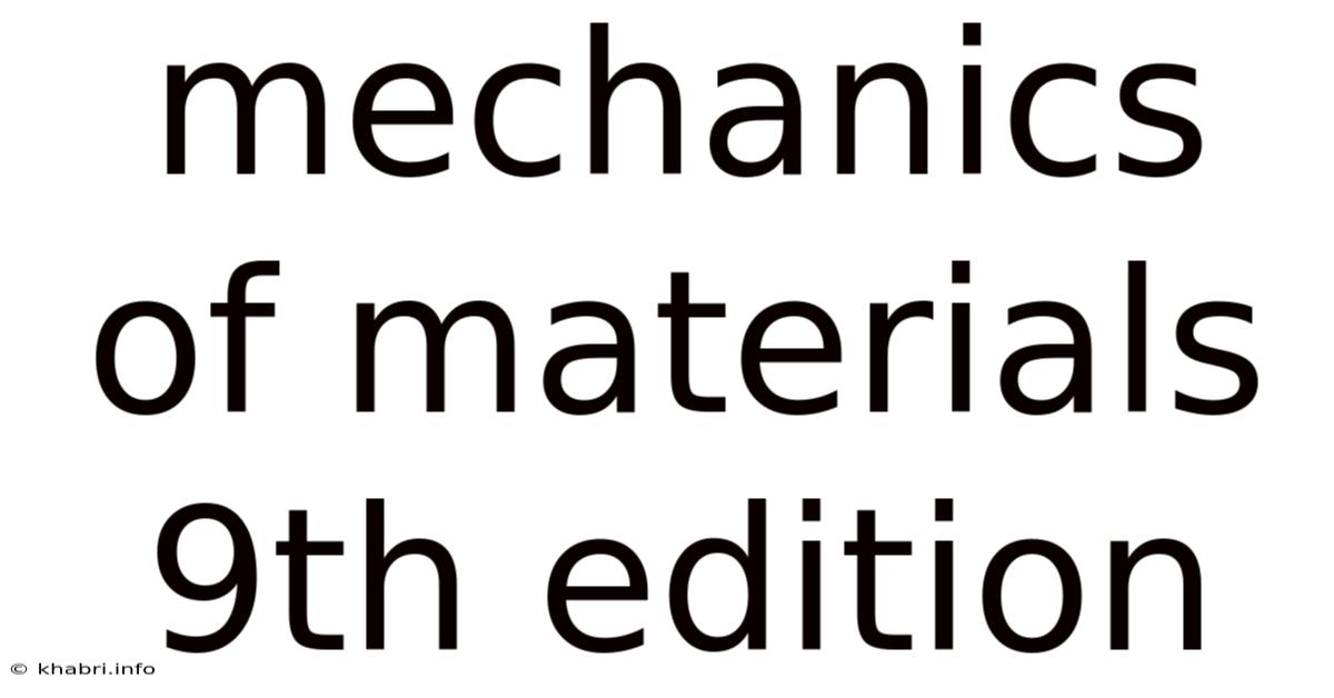 Mechanics Of Materials 9th Edition