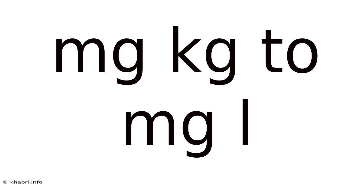 Mg Kg To Mg L
