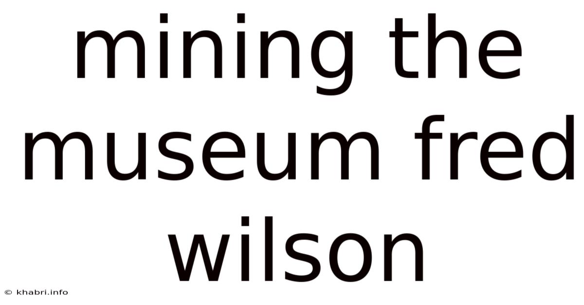 Mining The Museum Fred Wilson