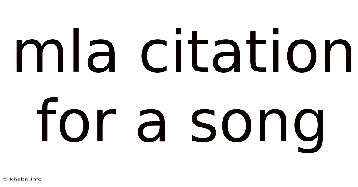 Mla Citation For A Song