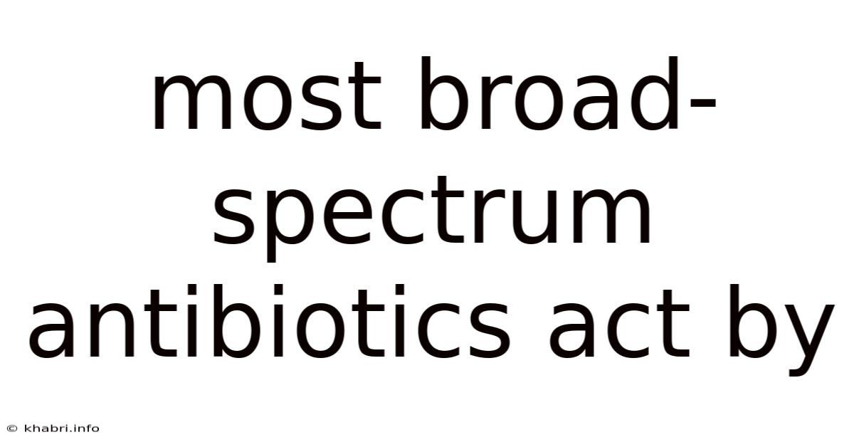 Most Broad-spectrum Antibiotics Act By