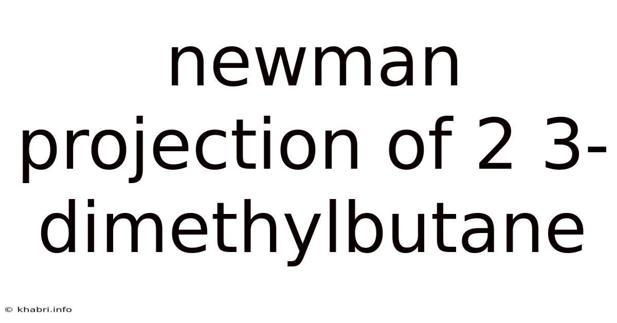 Newman Projection Of 2 3-dimethylbutane