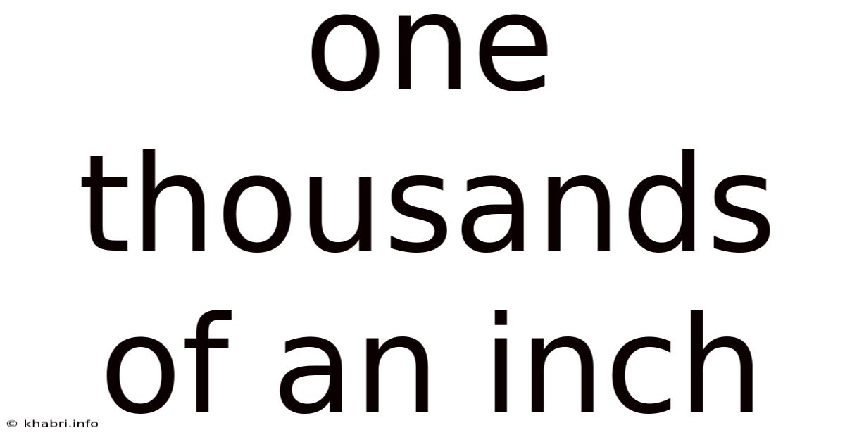 One Thousands Of An Inch