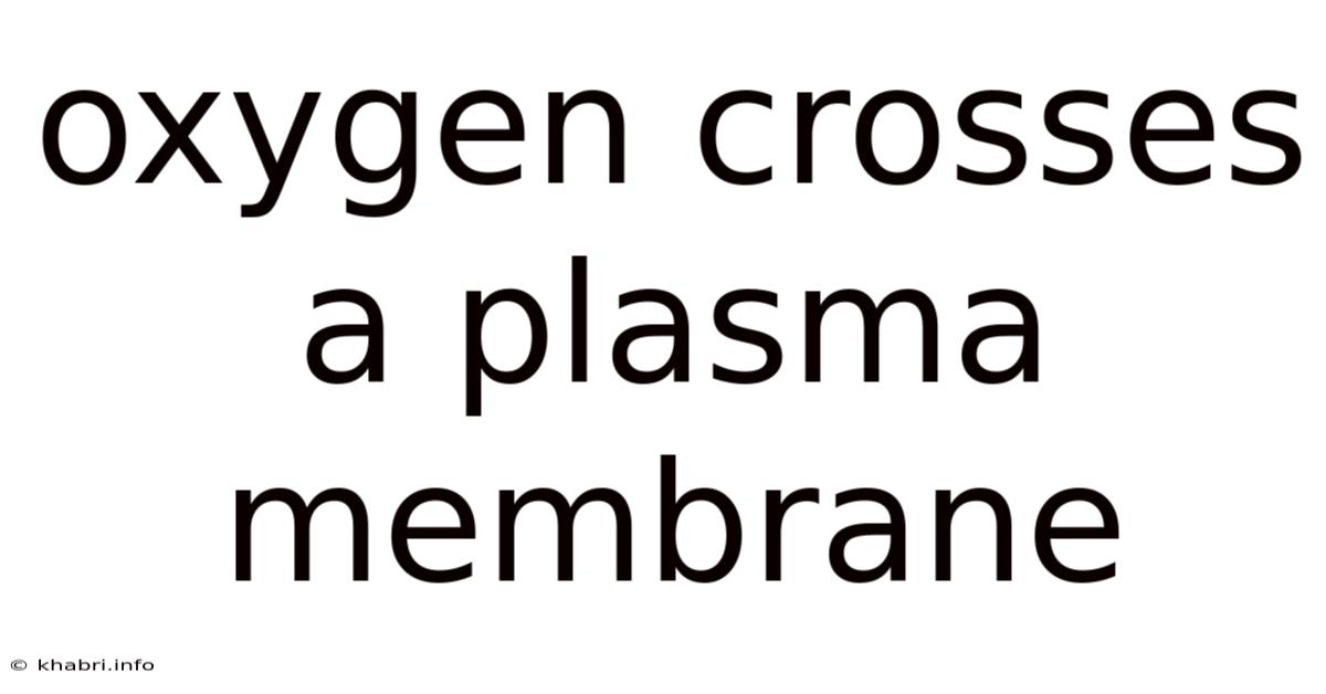 Oxygen Crosses A Plasma Membrane