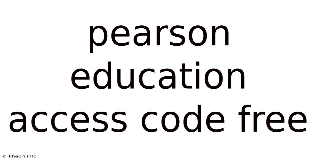 Pearson Education Access Code Free