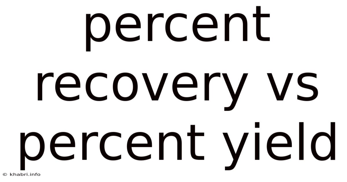 Percent Recovery Vs Percent Yield