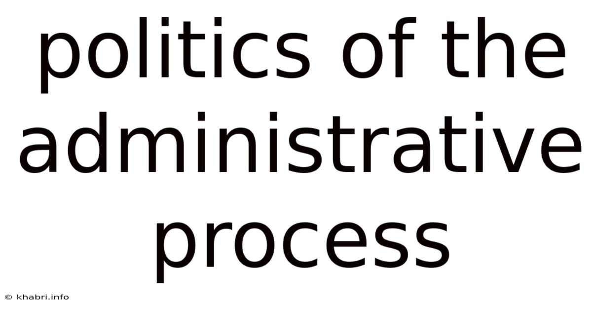 Politics Of The Administrative Process