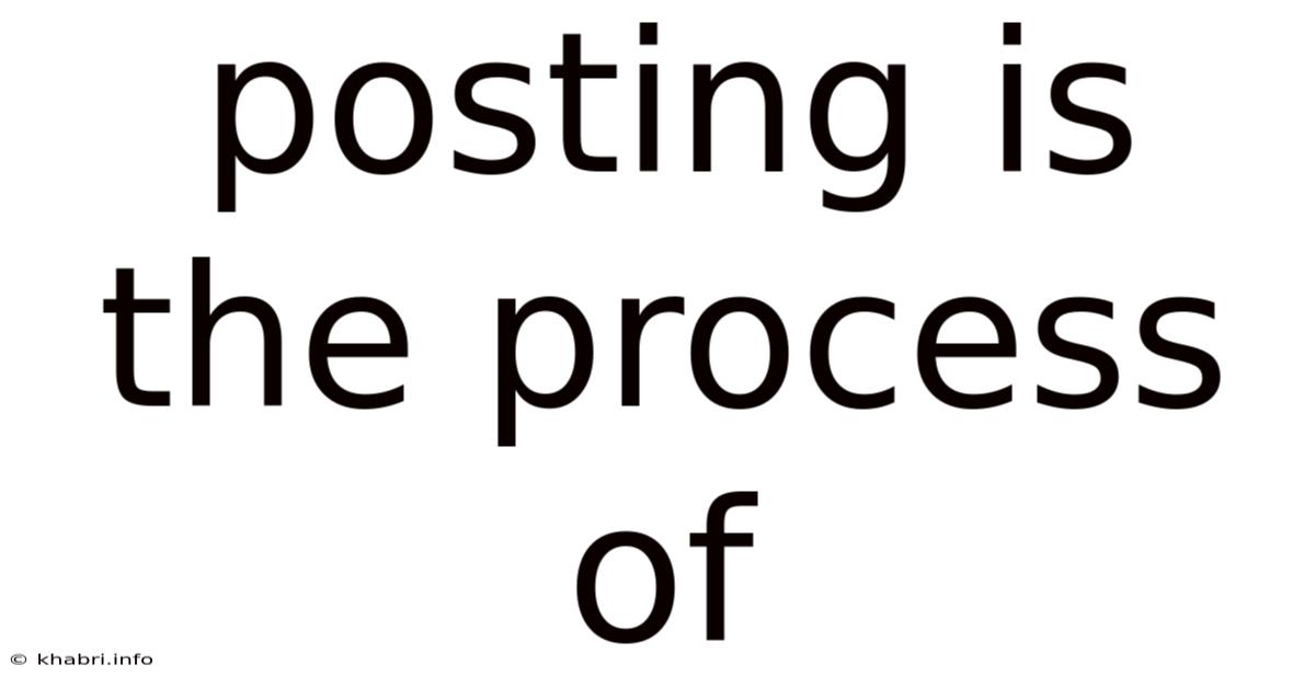 Posting Is The Process Of